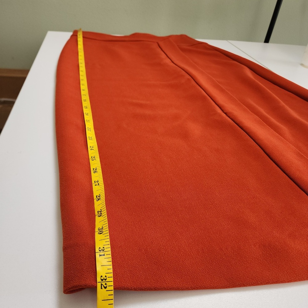 Karen Millen Womens Asymmetric Wrap Midi Skirt Size 6 Orange Made in Italy NWOT - Picture 10 of 12